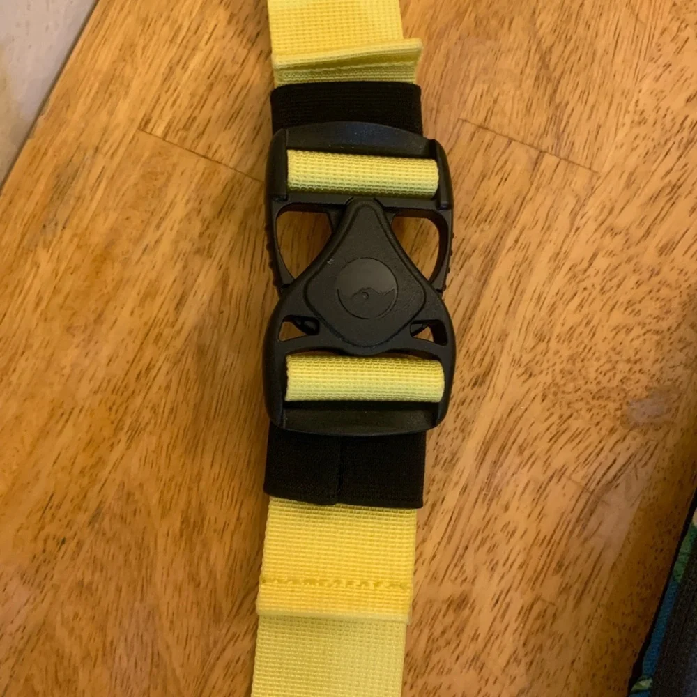 KAVU Tropical Print Waist Bag with Yellow Strap